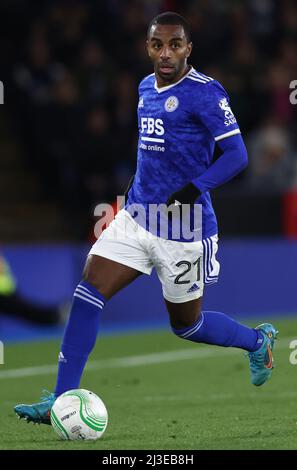 Leicester, England, 7.. April 2022. Ricardo Pereira aus Leicester City während des Spiels der UEFA Europa Conference League im King Power Stadium, Leicester. Bildnachweis sollte lauten: Darren Staples / Sportimage Stockfoto