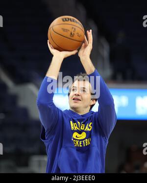 Chase Center, CA, 7.. April 2022: Golden State Warriors gegen Los Angeles Lakers, Trainingseinheit nach dem Spiel. Kredit: Seshadri SUKUMAR/Alamy Live Nachrichten Stockfoto