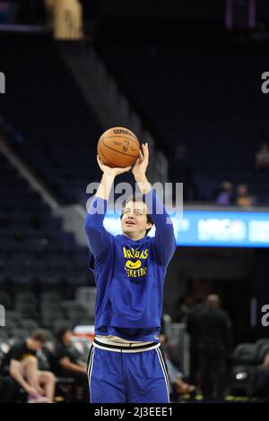 Chase Center, CA, 7.. April 2022: Golden State Warriors gegen Los Angeles Lakers, Trainingseinheit nach dem Spiel. Kredit: Seshadri SUKUMAR/Alamy Live Nachrichten Stockfoto