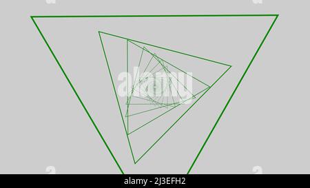 Fliegen Sie schnell durch den digitalen, neon leuchtenden Tunnel auf einem schwarzen Hintergrund, einer nahtlosen Schleife. Design. Konzept der Energie, hypnotische fliegende Ringe. Stockfoto