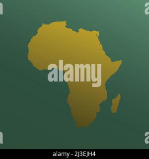 Karte von Afrika, Schildersilhouette. Weltkarte, Globus. Vektorgrafik isoliert auf farbigem Hintergrund. Afrikanischer Kontinent Stock Vektor