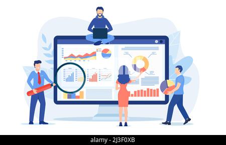Datenanalyse, Dashboard Stock Vektor