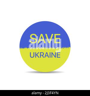 Blau gelb rund Ukraine Flagge Form Stock Vektor
