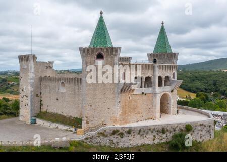 Schloss in Porto de Mos in Portugal. Stockfoto