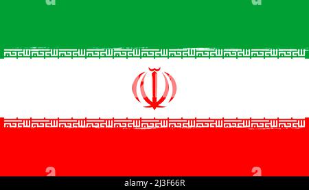 Flagge des Iran. Pinselstriche gemalt nationalen Symbol Hintergrund Illustration Bild Stockfoto