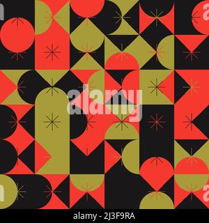 Abstraktes Muster Grafikdesign inspiriert von der Ästhetik der Moderne Kunst mit kühnen geometrischen Formen und abstrakten Figuren. Stock Vektor