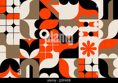 Swiss Art Aesthetics Vektorgrafiken Mit Abstrakten Geometrischen Formen Und Elementen Stock Vektor