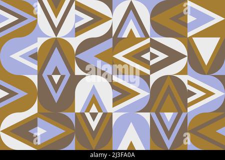 Dekorative Kunst inspiriert von der Bewegung Mitte des Jahrhunderts mit abstrakten geometrischen Formen und auffälligen Formen. Stock Vektor