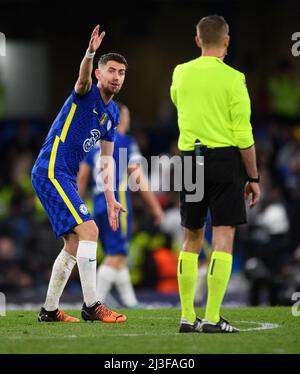 London, Großbritannien. 06. April 2022. 06. April 2022 - Chelsea gegen Real Madrid - UEFA Champions League - Viertelfinale - Erstes Bein - Stamford Bridge Jorginha während des Spiels gegen Real Madrid Bildnachweis: Credit: Mark Pain/Alamy Live News Stockfoto