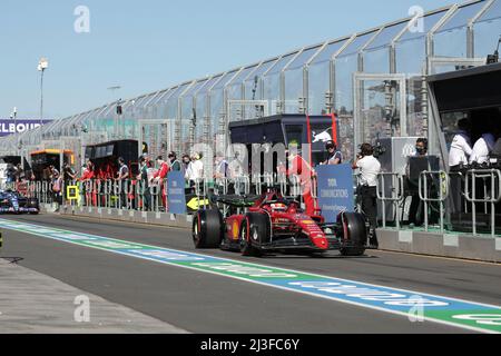 Melbourne, Australien. 08. April 2022. 8.. April 2022, Albert Park, Melbourne, FORMEL 1 ROLEX AUSTRALIAN GRAND PRIX 2022, im Bild Charles Leclerc (MCO), Scuderia Ferrari Credit: dpa/Alamy Live News Stockfoto