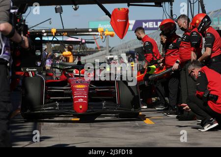 Melbourne, Australien. 08. April 2022. 8.. April 2022, Albert Park, Melbourne, FORMEL 1 ROLEX AUSTRALIAN GRAND PRIX 2022, im Bild Charles Leclerc (MCO), Scuderia Ferrari Credit: dpa/Alamy Live News Stockfoto