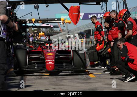 Melbourne, Australien. 08. April 2022. 8.. April 2022, Albert Park, Melbourne, FORMEL 1 ROLEX AUSTRALIAN GRAND PRIX 2022, im Bild Charles Leclerc (MCO), Scuderia Ferrari Credit: dpa/Alamy Live News Stockfoto