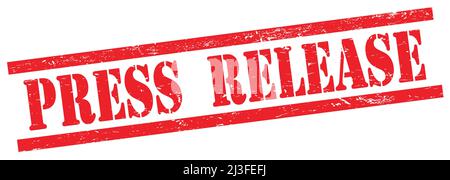 PRESSEMITTEILUNG Text auf roten grungy Rechteck Vintage Stempel. Stockfoto