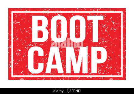 BOOT CAMP, Worte auf rotem Rechteck Stempelschild geschrieben Stockfoto