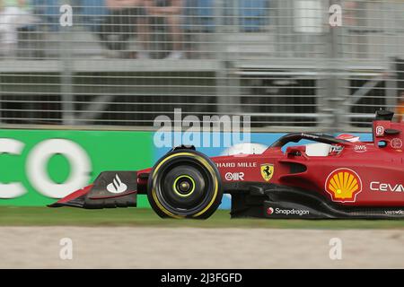 Melbourne, Australien. 08. April 2022. 8.. April 2022, Albert Park, Melbourne, FORMEL 1 ROLEX AUSTRALIAN GRAND PRIX 2022, im Bild Charles Leclerc (MCO), Scuderia Ferrari Credit: dpa/Alamy Live News Stockfoto