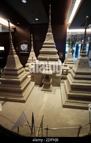 Songkran Dekorationen JW Marriott Lobby Bangkok Thailand April 2022 Stockfoto