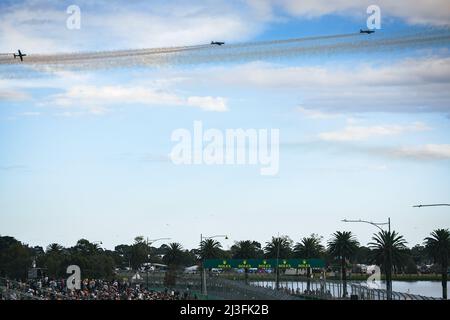 Schaltatmosphäre - Luftanzeige. 08.04.2022. Formel 1 Weltmeisterschaft, Rd 3, Großer Preis Von Australien, Albert Park, Melbourne, Australien, Übungstag. Bildnachweis sollte lauten: XPB/Press Association Images. Stockfoto