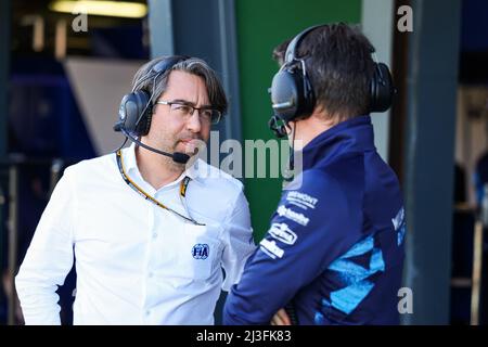 FIA-Atmosphäre während der Formel 1 Heineken Australian Grand Prix 2022, 3. Runde der FIA Formel 1-Weltmeisterschaft 2022, auf dem Albert Park Circuit, vom 8. Bis 10. April 2022 in Melbourne, Australien - Foto: Florent Gooden/DPPI/LiveMedia Kredit: Independent Photo Agency/Alamy Live News Stockfoto