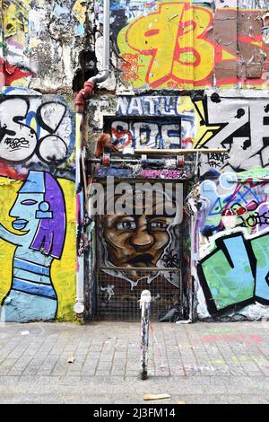 Street Art - rue Dénoyez - Paris 20. - Frankreich Stockfoto