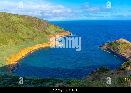 Bucht am Monte de Guia auf der Insel Faial auf den Azoren, Portugal. Stockfoto