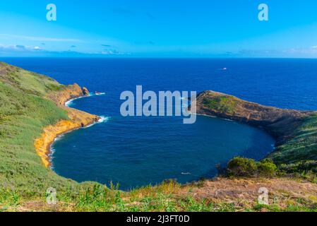 Bucht am Monte de Guia auf der Insel Faial auf den Azoren, Portugal. Stockfoto