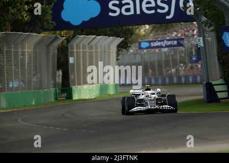 Melbourne, Australien. 08. April 2022. 04/08/2022, Albert Park, Melbourne, FORMEL 1 ROLEX AUSTRALIAN GRAND PRIX 2022, im Bild Yuki Tsunoda (JPN), Scuderia AlphaTauri Credit: dpa/Alamy Live News Stockfoto