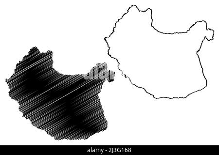 Rousay Island (Vereinigtes Königreich von Großbritannien und Nordirland, Schottland, Orkney Islands) Kartenvektordarstellung, Skizze Insel Rousay Stock Vektor