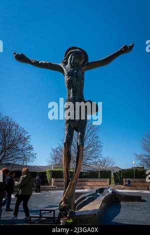 Statue des auferstandenen Christus im Dorf Medjugorje, Bosnien und Herzegowina Stockfoto