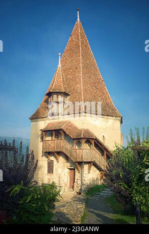 Sighisoara Bootmakers Turm der mittelalterlichen befestigten Stadt, Rumänien Stockfoto