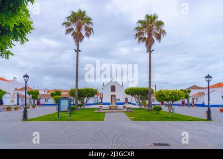 Kirche in Porto Covo in Portugal. Stockfoto