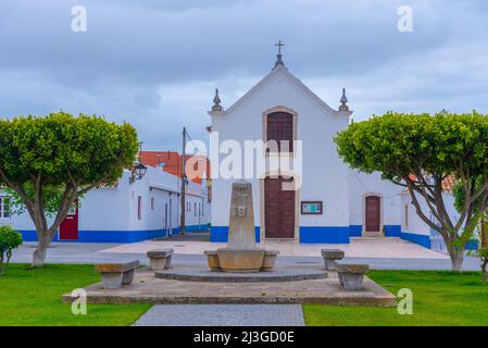 Kirche in Porto Covo in Portugal. Stockfoto