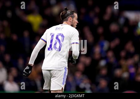 Gareth Bale von Real Madrid während des UEFA Champions League-Viertelfinales, dem ersten Beinspiel auf der Stamford Bridge, London. Bilddatum: Mittwoch, 6. April 2022. Stockfoto