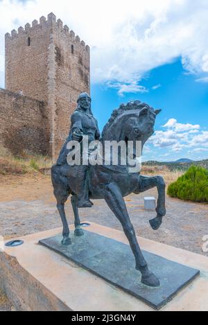 Statue von Ibn Qasi in Mertola, Portugal Stockfoto