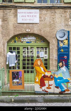 Frankreich, Herault, Pezenas, das A-Museum im Haus des Barbiers Gely, Molieres Freund, Dauerausstellung über Boby Lapointe, Autor, Komponist, Performer, geboren in Pezenas Stockfoto