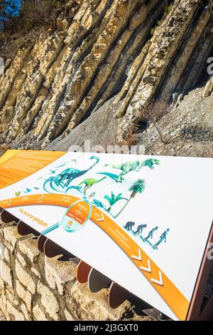 Frankreich, Drome, Baronnies Provençales regionaler Naturpark, La Charce, geologische Stätte von Serre de l'Ane Stockfoto