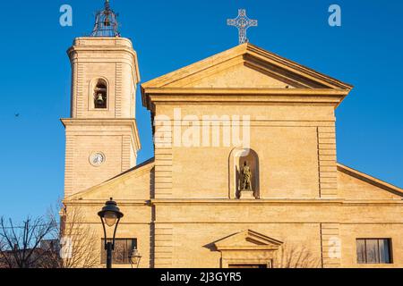 Frankreich, Herault, Marseille, Dorf am Ufer des Etang de Thau, Kirche Saint-Jean Baptiste aus dem 17.. Jahrhundert Stockfoto