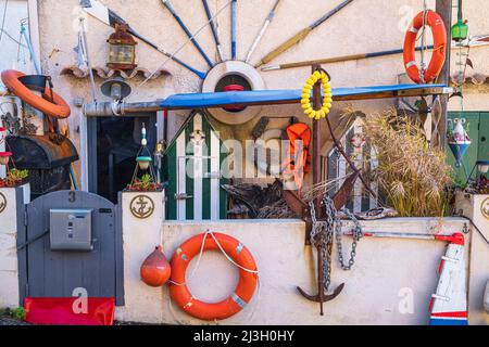 Frankreich, Bouches du Rhone, Blaue Küste, Le Rove, Bucht von Niolon, Haus in Niolon Hafen Stockfoto
