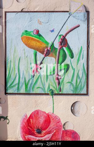 Frankreich, Herault, Sete, Quartier Haut, Wandbild Stockfoto