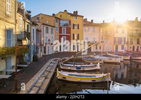 Frankreich, Bouches-du-Rhone, Martigues, Inselbezirk, quai Brescon und Miroir aux Oiseaux (Vogelspiegel) Stockfoto