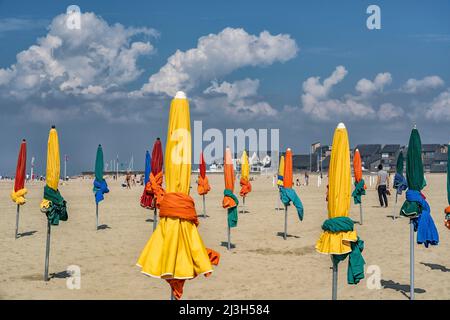 Frankreich, Normandie, Calvados, Cote Fleurie, Deauville, Der Strand Stockfoto