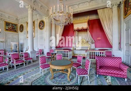 Frankreich, Yvelines, Versailles, Schloss von Versailles, das von der UNESCO zum Weltkulturerbe erklärt wurde, Grand Trianon, die Empress-Bettkammer Stockfoto