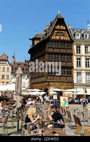 Frankreich, Bas-Rhin, Straßburg, Altstadt Weltkulturerbe von UNESCO, Place De La Cathedrale, Maison Kammerzell des 15. und 16. Jahrhunderts Stockfoto