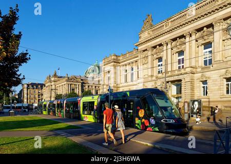 Frankreich, Bas Rhin, Straßburg, Neustadt aus deutscher Zeit, UNESCO-Weltkulturerbe, Place de la Republique, Nationaltheater von Straßburg (TNS) Stockfoto