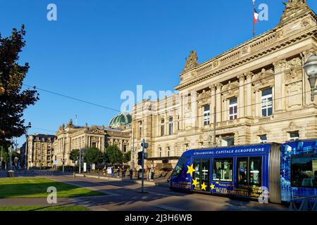 Frankreich, Bas Rhin, Straßburg, Neustadt aus deutscher Zeit, UNESCO-Weltkulturerbe, Place de la Republique, Nationaltheater von Straßburg (TNS) Stockfoto