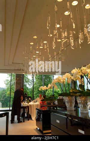 Frankreich, Bas Rhin, Wingen sur Moder, Villa Rene Lalique, Restaurant mit 2 Michelin-Sternen Stockfoto