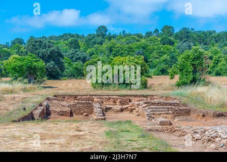 Ruinen der römischen Stadt Ammaia in Portugal. Stockfoto