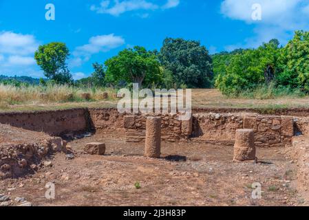 Ruinen der römischen Stadt Ammaia in Portugal. Stockfoto