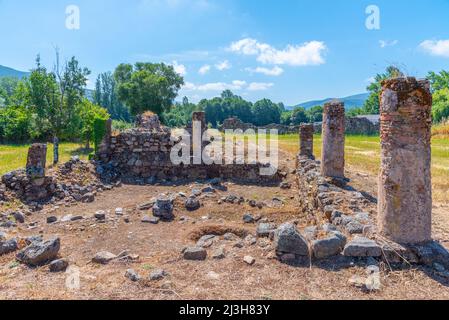 Ruinen der römischen Stadt Ammaia in Portugal. Stockfoto