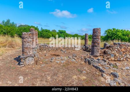 Ruinen der römischen Stadt Ammaia in Portugal. Stockfoto