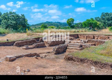 Ruinen der römischen Stadt Ammaia in Portugal. Stockfoto